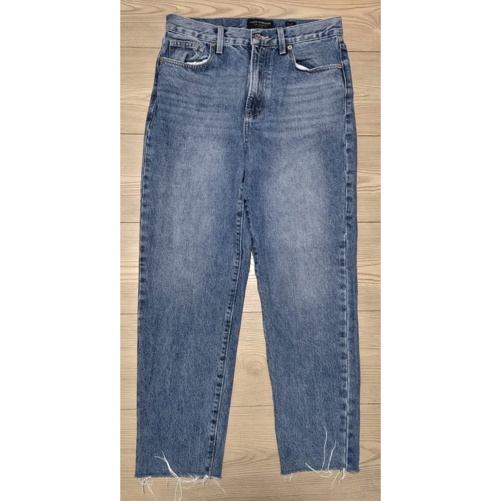 American Eagle Jeans High Rise Mom Jean Drew Blue Womens Size 8 Cut 26" Inseam